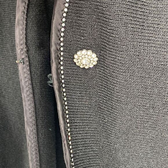 EL Ana Occasion Evening  Studded Embellished Jacket Rhinestone Buttons Black M - Picture 7 of 14